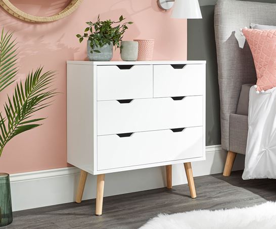 Nessi 2+2 Drawer Chest- White