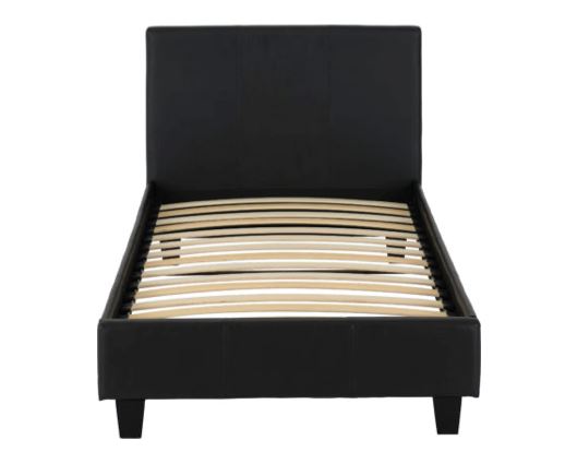 Prado Single Bed - Black Faux Leather