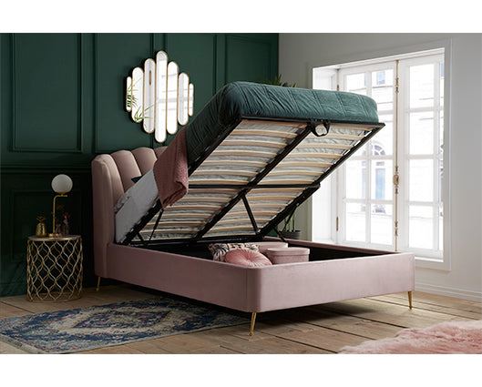 Lottie King Ottoman Bed - Pink