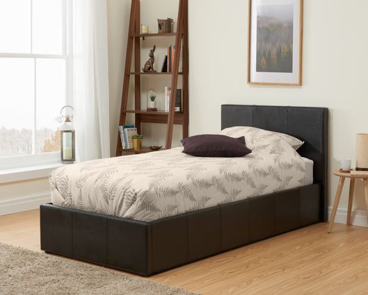 Berlin Single Ottoman Bed - Brown