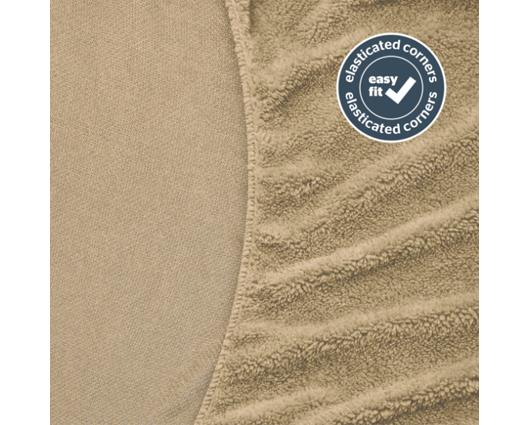 Single - Silentnight Teddy Fleece Fitted Sheet � Natural