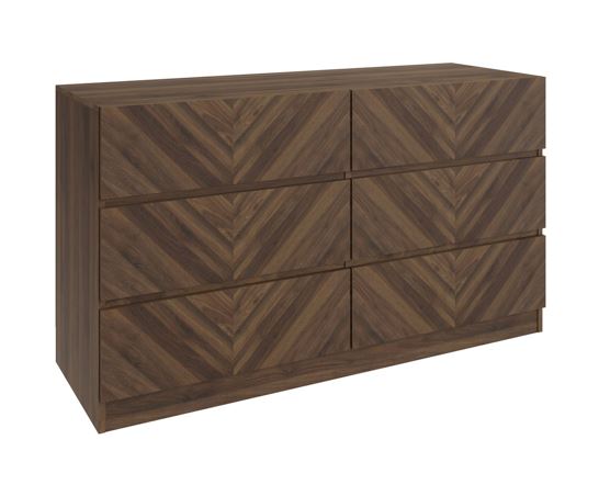 Catania 3+3 Drawer Chest- Royal Walnut