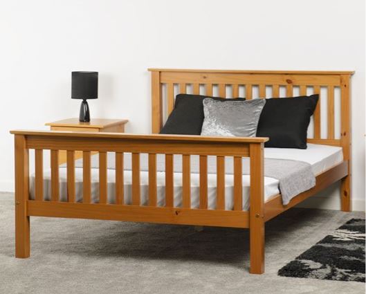 Monaco Single Bed High Foot End - Distressed Waxed Pine