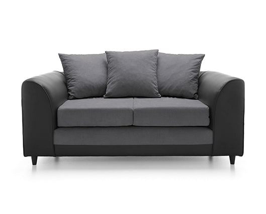 Dylan 2 Seater Sofa- Black & Charcoal