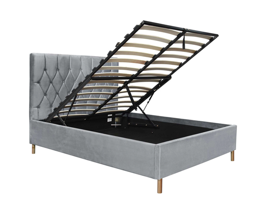Luxton Double Ottoman Bed-Grey