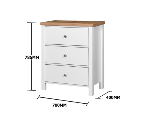 Shannon 3 Piece Bedroom Set, 3 Drawers
