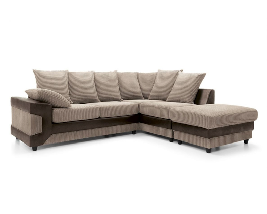 Dulcie Right Hand Facing Corner Sofa - Brown & Beige